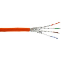 Câble d'installation InLine® S / FTP PiMF Cat.7a AWG23 1 200 MHz sans halogène orange 100 m