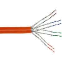 Câble d'installation duplex InLine® S / FTP PiMF Cat.7a AWG23 1200MHz sans halogène orange 100m