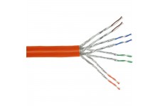 Câble d'installation duplex InLine® S / FTP PiMF Cat.7a AWG23 1200MHz sans halogène orange 100m