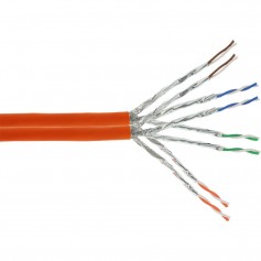 Câble d'installation duplex InLine® S / FTP PiMF Cat.7a AWG23 1200MHz sans halogène orange 500m