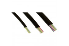 Câble modulaire, InLine®, 4 fils ruban noir, 100m Ring