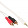 Câble InLine® 2x RCA mâle vers 3.5mm mâle en or blanc 7,5m