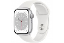 Apple Watch Series 8 GPS - 41mm - Boîtier Silver Aluminium - Bracelet White Sport Band - Regular