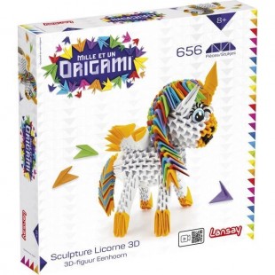 Mille Et Un Origami - Sculpture Licorne 3D - Activités Artistiques - Pliage & Sculpture - Des 8 ans - Lansay