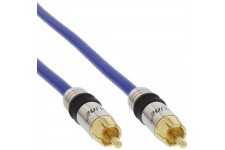 Câble Cinch AUDIO, InLine®, PREMIUM, prise doré, 1x Cinch mâle/mâle, 20m