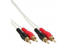 Câble InLine® RCA 2x RCA mâle / mâle plaqué or 1m