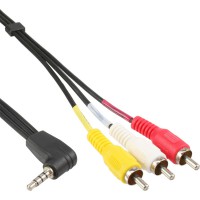 Audio/vidéo Câble, InLine®, 3,5mm 4pin prise sur 3x Cinch pour caméra vidéo digitale, 1,5m