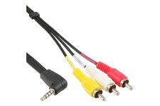 Audio/vidéo Câble, InLine®, 3,5mm 4pin prise sur 3x Cinch pour caméra vidéo digitale, 1,5m