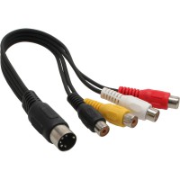 DIN câble adaptateur 5 broches DIN prise sur 4x connecteur Cinch femelle, 0,2m