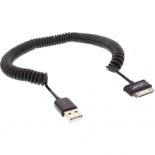 Câble spiralé pour tablette Samsung Galaxy InLine®, mâle vers USB Un mâle de 3 m