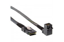 Câble InLine® Mini SAS HD SFF-8643 coudé sur SFF-8087 avec bande latérale de 0,5 m