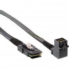Câble InLine® Mini SAS HD SFF-8643 coudé sur SFF-8087 avec bande latérale de 1 m