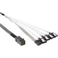 Câble InLine® Mini SAS HD SFF-8643 vers 4x SATA + bande latérale de 0,5 m