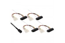 Câble InLine® Mini SAS HD SFF-8643 à 4x SFF-8482 + alimentation 1 m