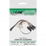 Câble InLine® Mini SAS HD SFF-8643 coudé à 4x SFF-8482 + alimentation 1 m