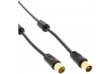 Câble d'antenne InLine® 2x blindé 85dB noir 0.5m