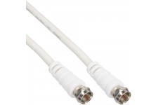 Câble InLine® SAT 2x prise ultra-basse avec fiche 2x F-Plug 75dB blanc 0.5m