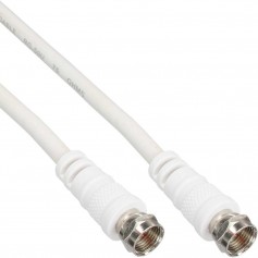 Câble SAT InLine® 2x 2x F-Plug blindé et blindé 75dB blanc 1m