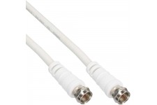 Câble InLine® SAT 2x prise ultra-basse avec fiche 2x F-Plug 75dB blanc 15m