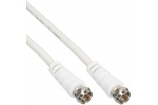 Câble InLine® SAT 2x prise ultra-basse avec fiche 2x F-Plug 75dB blanc 15m