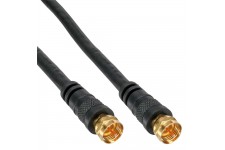 Câble InLine® SAT Premium 2x avec 2x prises F-Plug 85dB noir 15m