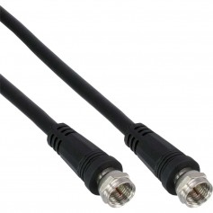 Câble SAT InLine® 2x 2x F-Plug blindé blindé 75dB noir 10m