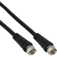 Câble InLine® SAT 2x prise ultra-basse avec fiche 2x F-Plug 75dB noir 5m