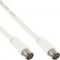 Câble InLine® SAT 2x prise F-Quick à très faible perte blindée 80dB blanc 0.5m