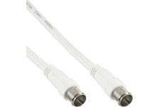 Câble InLine® SAT 2x prise F-Quick à très faible perte blindée 80dB blanc 0.5m