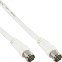 Câble InLine® SAT 2x prise F-Quick à très faible perte blindée 80dB blanc 1m