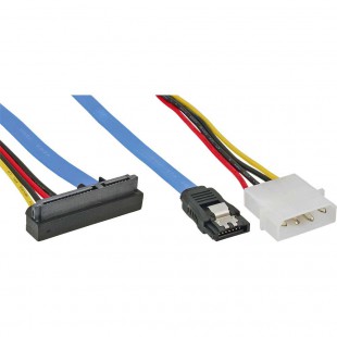 Connexion InLine® SATA Câble coudé avec connecteur d'alimentation
