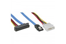 Connexion InLine® SATA Câble coudé avec connecteur d'alimentation
