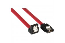 Câble de raccordement SATA plié, InLine®, avec languette de sécurité, 0,3m