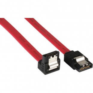 Câble de raccordement SATA plié, InLine®, avec languette de sécurité, 0,5m