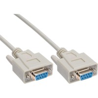 Câble null modem, InLine®, 9 broches fem./fem. 2m, encapsulé