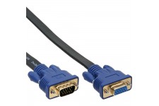 Rallonge de câble plat InLine® S-VGA 15 HD mâle à femelle noir 2m