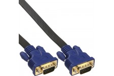 Câble plat InLine® S-VGA 15 HD mâle à mâle noir 2m