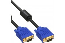 Câble S-VGA Premium, InLine®, 15 broches HD mâle/mâle, noir, 1m