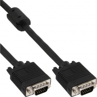 Câble S-VGA, InLine®, 15 broches HD mâle/mâle, noir, 15m