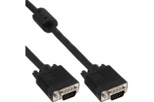 Câble S-VGA, InLine®, 15 broches HD mâle/mâle, noir, 3m