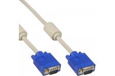 Câble S-VGA, InLine®, 15 broches HD mâle/mâle, beige, 5m
