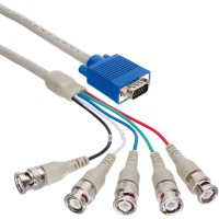 Câble InLine® VGA BNC 5x BNC vers 15HD mâle 1m