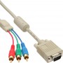 Câble VGA RGB, InLine®, VGA prise à 3x connecteur Cinch, 3m