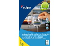 agipa Etiquette universelle, 18 x 12 mm, enlevable, blanc