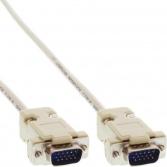 Câble InLine® VGA 15 broches HD mâle à mâle assemblé Câble gris 1m