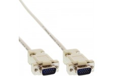 Câble InLine® VGA 15 broches HD mâle à mâle assemblé Câble gris 2m