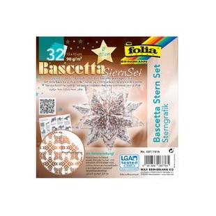 folia Feuilles de papier pliable étoile Bascetta, blanc /