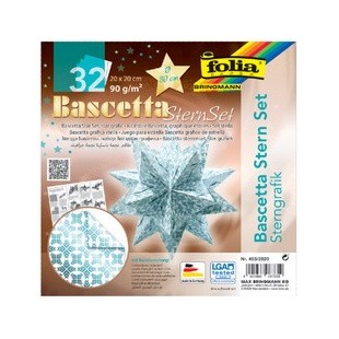 folia Feuilles de papier pliable étoile Bascetta, bleu glace