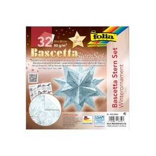 folia Feuilles de papier pliable étoile Bascetta, bleu glace
