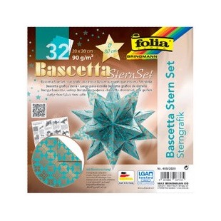 folia Feuilles de papier pliable étoile Bascetta, turquoise